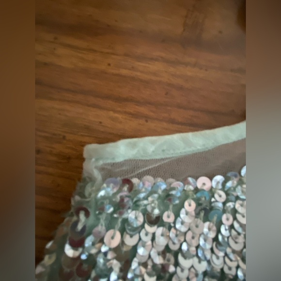 Renzo + Kai sequin mesh illusion tank size XS Mint Green - Picture 12 of 13